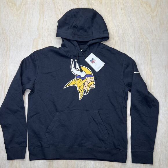 NWOT MD WOMENS Minnesota Vikings Nike 2024 Club Hoodie Black - Picture 1 of 13